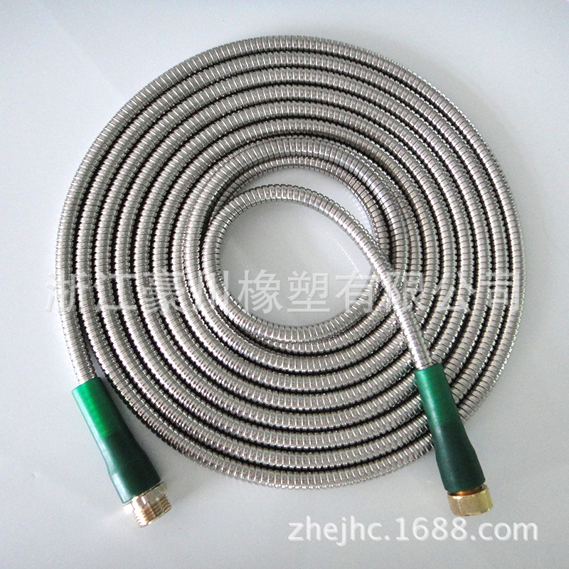 厂家供应园林水管金属水管双扣金属管保护套花园水管金属套25英尺