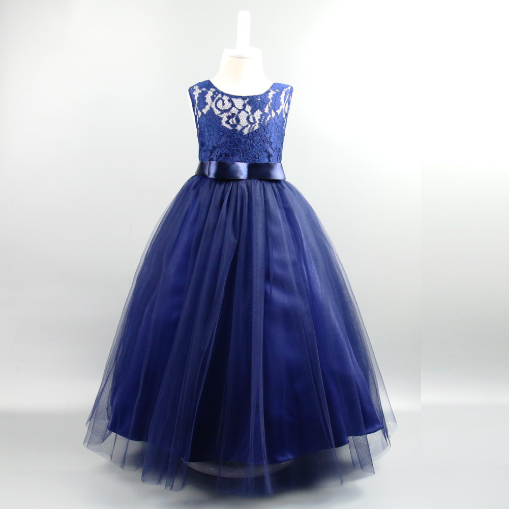 Váy lưới dài ren hoa váy trẻ em Váy cưới Hoa cô gái váy trường biểu diễn quần áo ZQ273 đồ vest bé trai