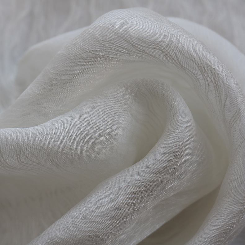 新品时装面料 丝绢三层绸纺织面料 横条高品质真丝提花面料