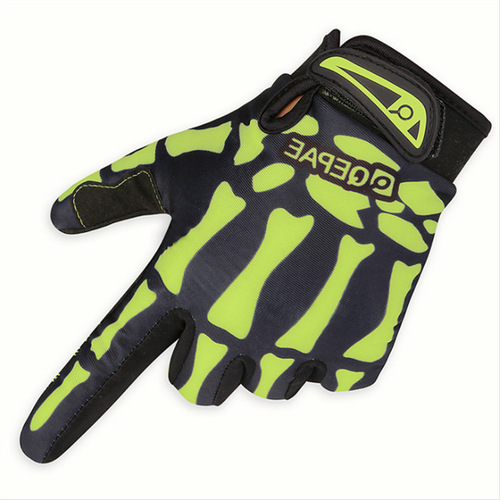 Cycling gloves Qepae Chipper cycling long finger warm gloves cycling sports outdoor full finger skull gloves