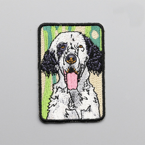 Small Dog Embroidered Badge Arm Patch Fabric Sticker Embroidered Gift Small Patch for Clothes Decoration Animal Iron-on Patch