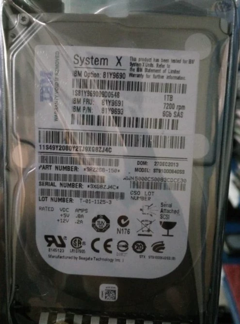 IBM 81Y9742 81Y9743 81Y9730 81Y9732 81Y9690 81Y9691 1TB7.2