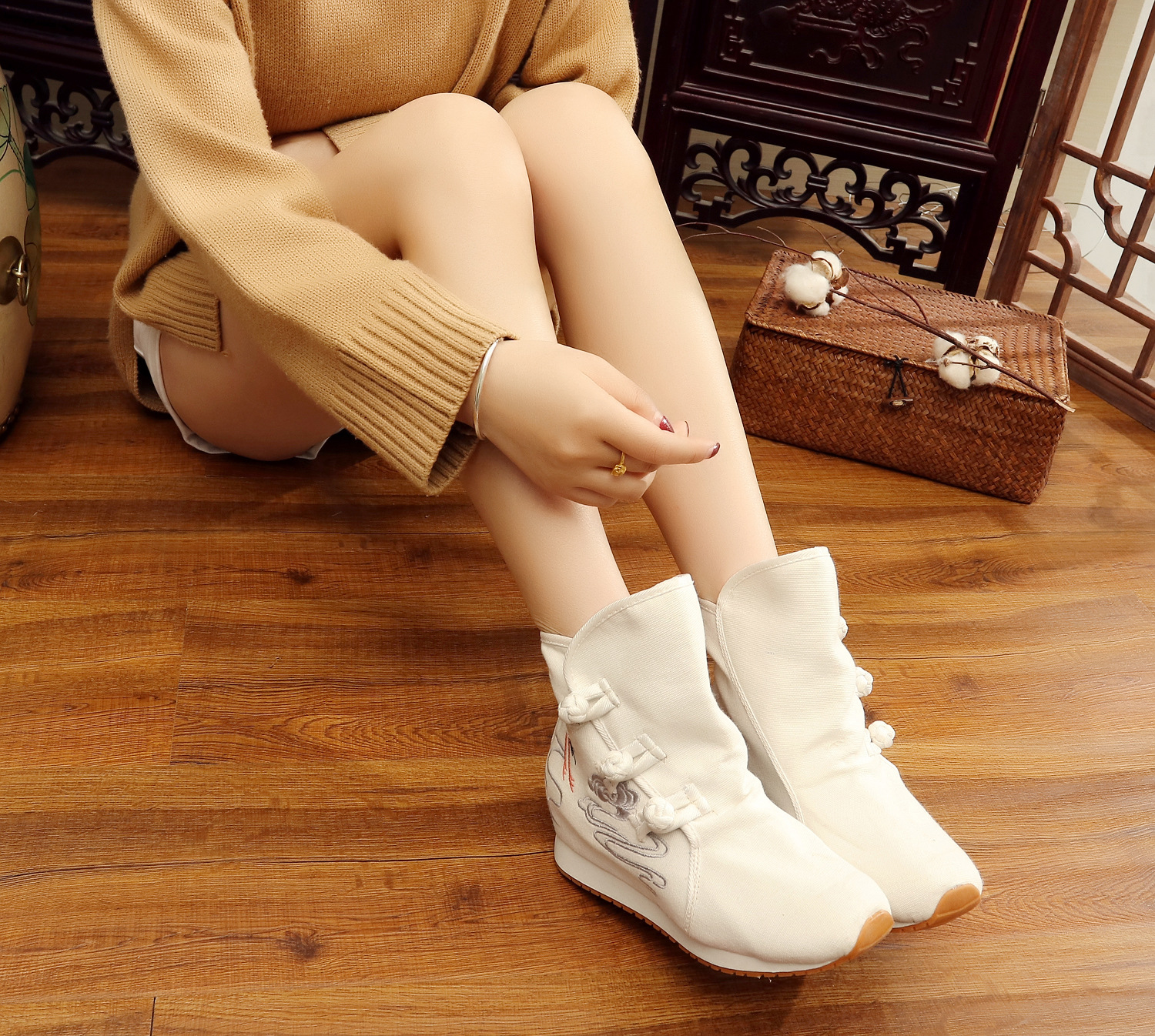 Bottes femme FLEUR DE JINCHEN en Tissu - Ref 3354945 Image 17