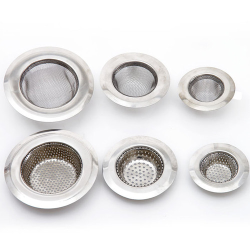 Stainless Steel Sink Strainer Kitchen Supplies Metal Strainer Funnel Tool Drainage Pipe Drainage Hole Anti-Clog Floor Drain 