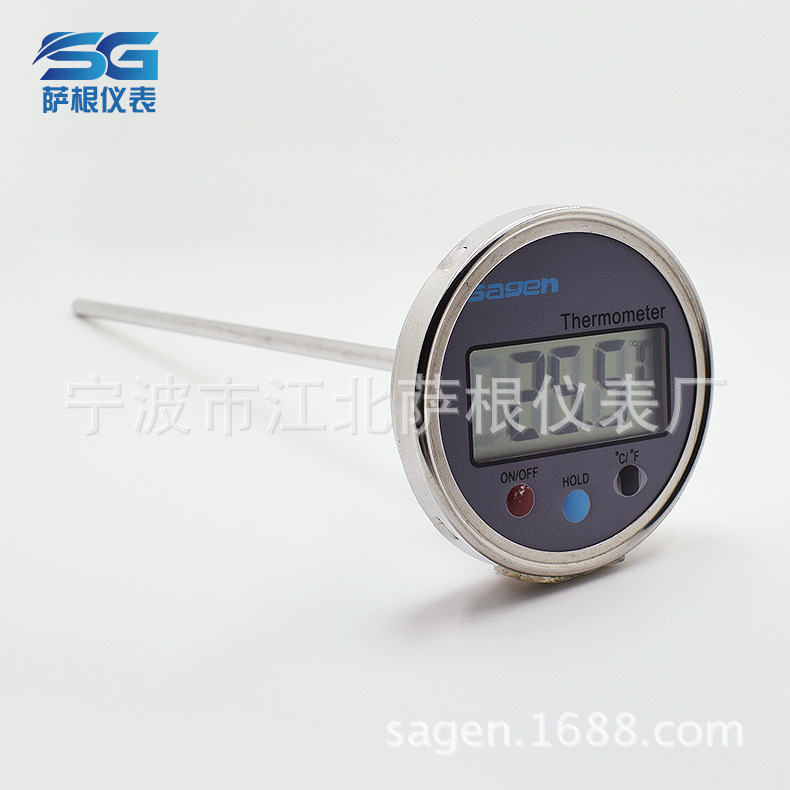 厂家直销数显双金属温度计 不锈钢温度表 工业轴向锅炉温度计