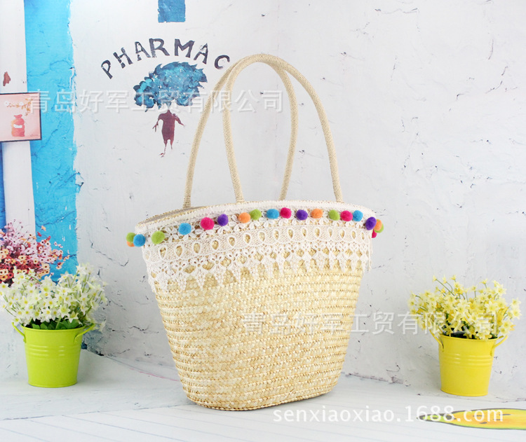 New Fashion Straw Lace Tassel One-shoulder Bag Wholesale Nihaojewelry display picture 5