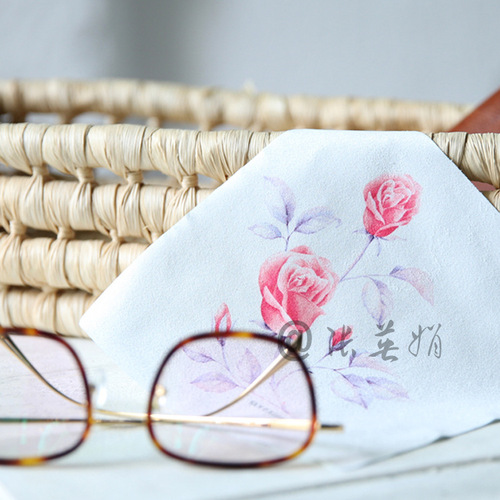 海岛丝眼镜布 麂皮绒材质 多色图案 高档擦拭布单独包装磨砂袋