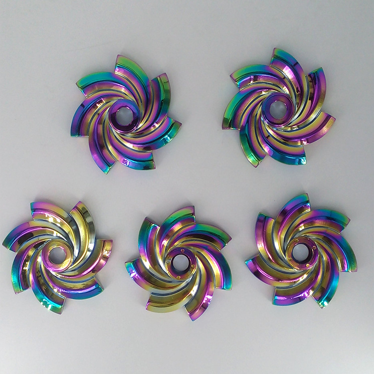 五金电镀加工生产厂家锌合金指上陀螺真空镀七彩指尖陀螺电镀彩色