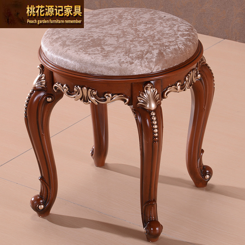 European style Dressing stool Makeup stool bedroom Countryside Fabric art Shoe changing stool Fabric art Nail stool originality fashion Round stool