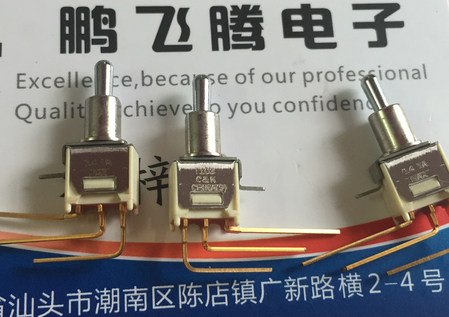 原装美国C&k T103M 防水尘弯脚钮子开关3脚3档 0.4VA 摇头拨动