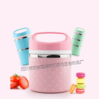 portable Stainless steel Lunch box adult lovely Bento Box Leak proof multi-storey student To the pot Heat insulation barrel