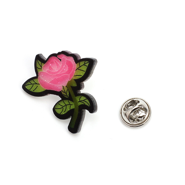 Broche Acrylique Simple Fleur Rose display picture 7