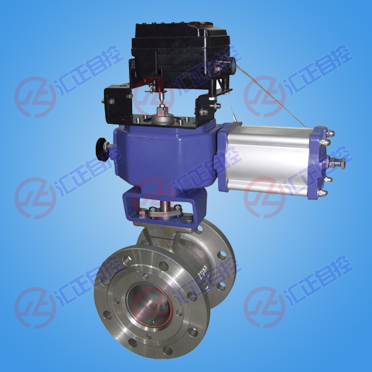 气动V型调节球阀 VQ47H对夹式气动调节阀球阀 气动调节阀球阀