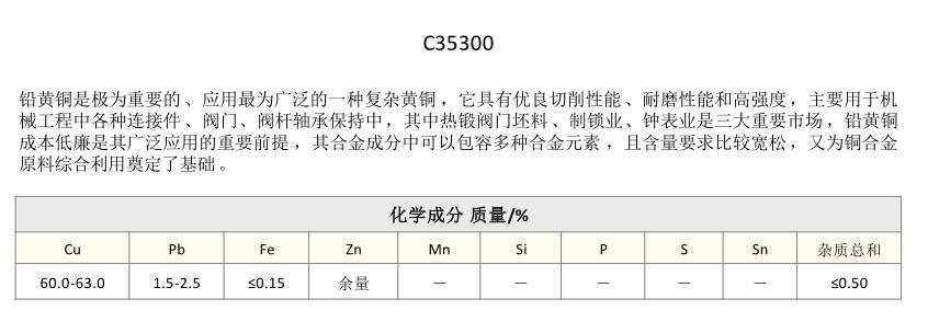 C35300铅黄铜