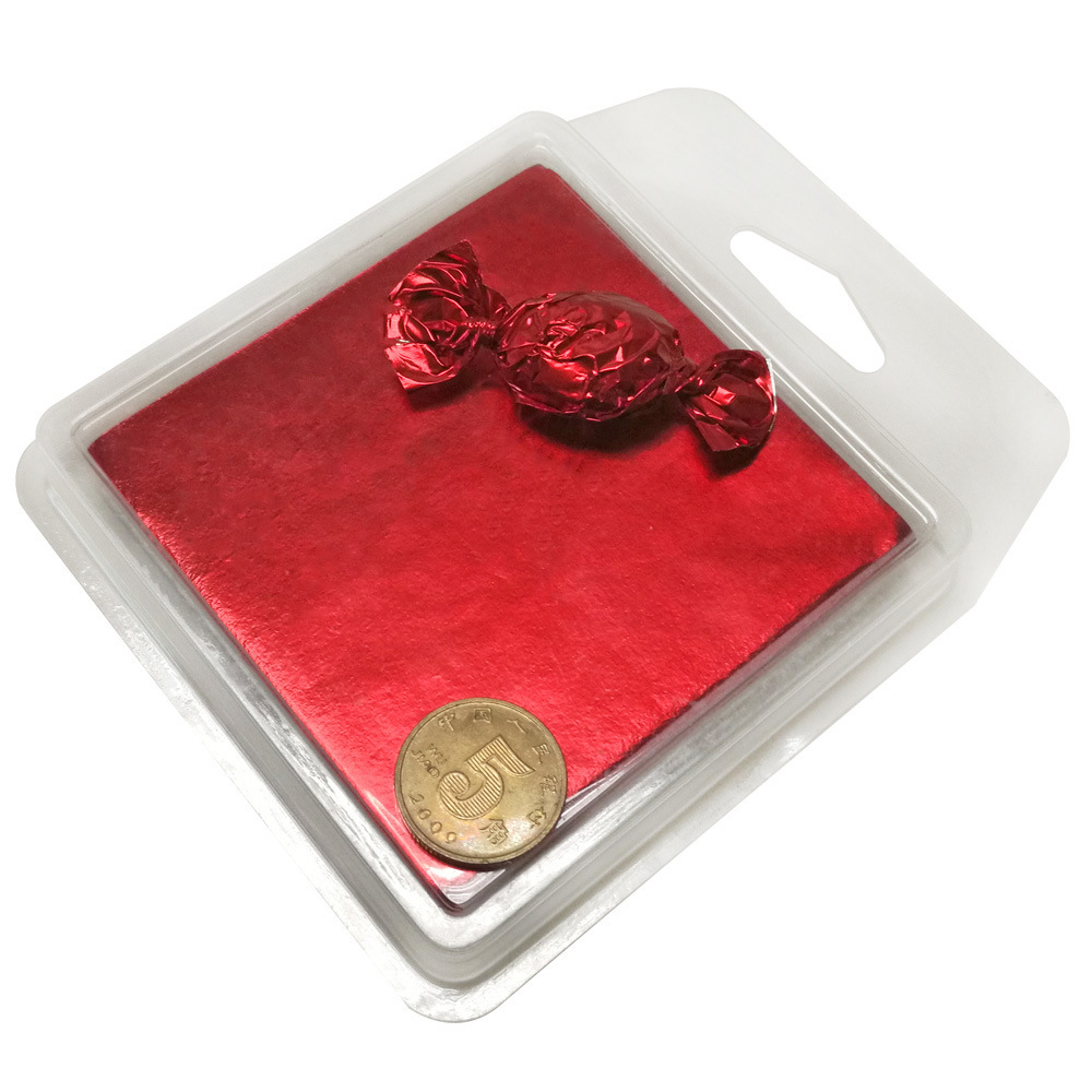 厂家直销红色巧克力铝箔纸 黑糖锡箔纸 茶叶包装铝锡纸 102X102mm