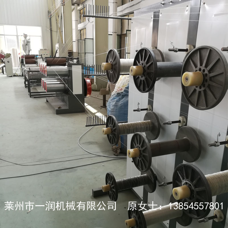 聚丙聚乙烯圆丝拉丝机组 塑料圆丝绳挤出拔丝机械设备