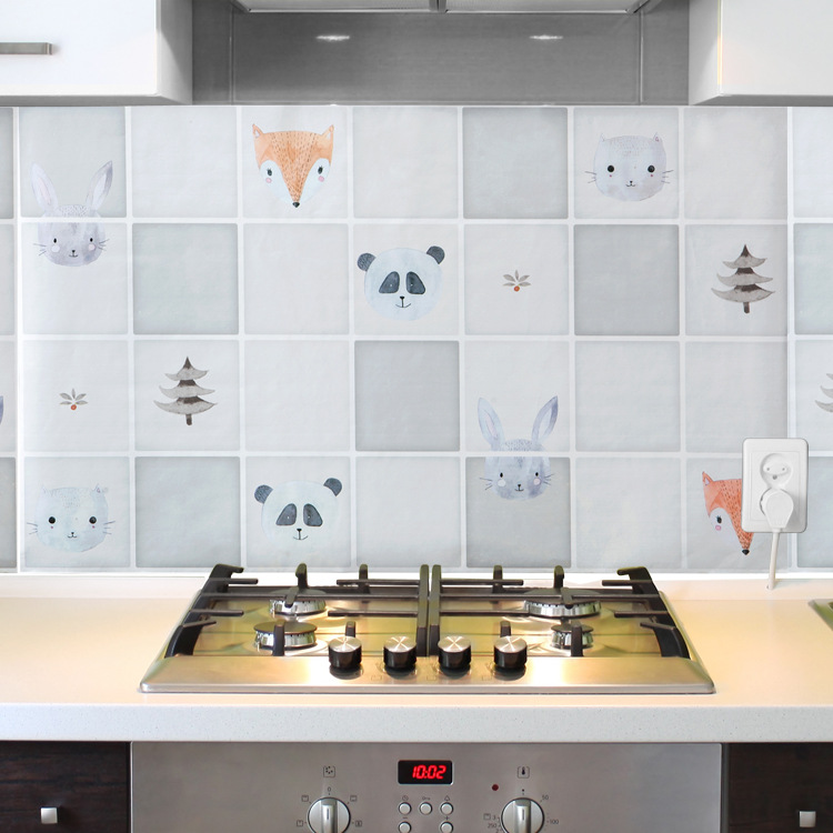 kitchen High temperature resistance Sticker aluminum foil Stove Tile stickers Wall stickers waterproof Lampblack Sticker Wallpaper paste