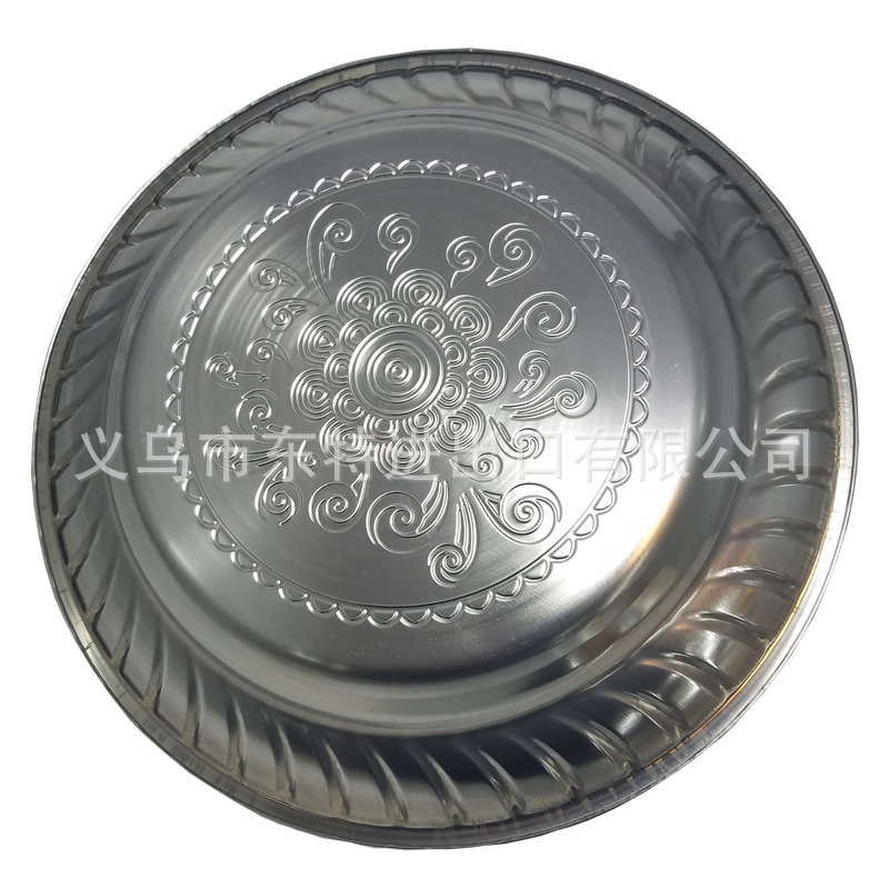 厂家直销不锈钢菜盘压花玉兰盘印花家用多用百合花盘外贸热销盘子详情图10
