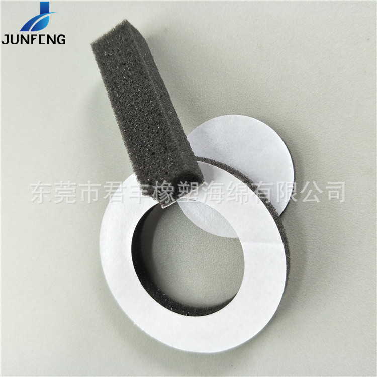 君丰供应黑色pu防静电海绵 背胶吸音阻燃海绵 ktv高密度波浪