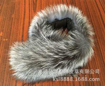 factory wholesale Black fox Hats Down Jackets Fur Fox Cap collar Silver Fox character Mao collar 80cm customized