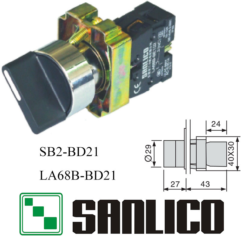 金属选择转换旋转钮开关LA68B SB2 NP2 XB2BD21 BD33 BD53