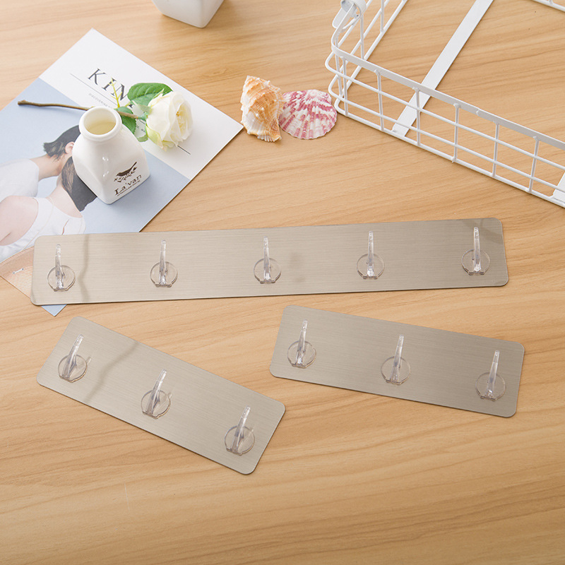 Factory direct plastic seamless hook hook hook three-five hook household kitchen and bathroom hook hook hook Hook row hook