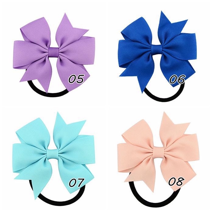 Fashion Children Ribbed Ribbon Bow Hair Ring Multicolor Head Rope Hair Accessories display picture 2