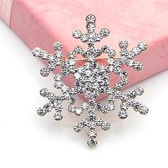 Korean Version New Simple Brooch Winter Decor Water Diamond Embedded Snowflake Christmas Brooch Full Diamond Flower Accessory Wholesale F006