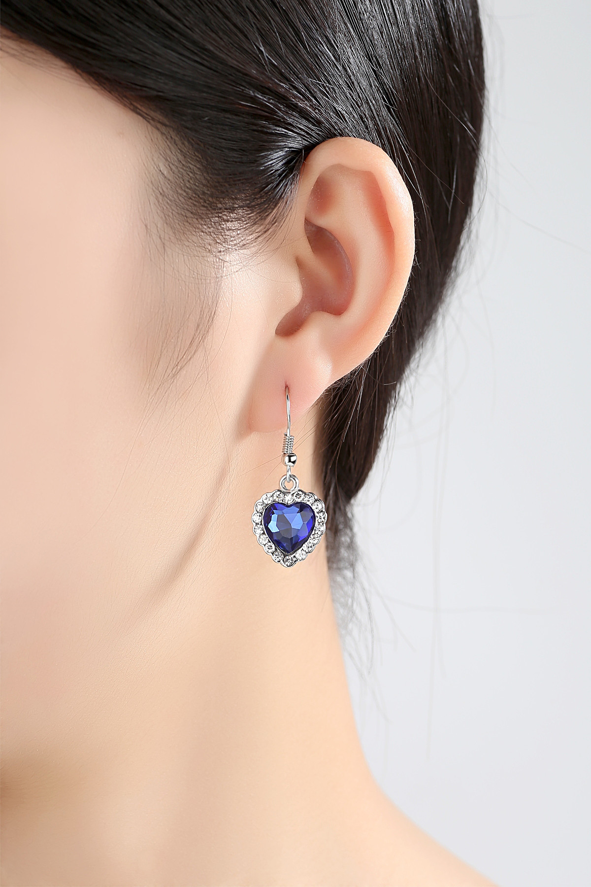 Boucles D&#39;oreilles En Cristal De Coeur Océan display picture 6