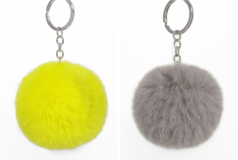 Fashion 8cm Rex Rabbit Hair Ball Faux Fur Short Hair Bag Keychain Pendant Wholesale display picture 6