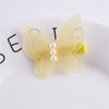 Cute shiffon hairgrip for princess from pearl with bow, children's hair accessory, Korean style