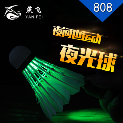 厂家直销EVA球头鹅弯毛LED灯4只装夜光羽毛球|ms