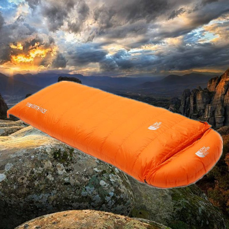 白鸭绒单人秋冬季午休露营成人户外轻信封式羽绒睡袋拼接双人|ms