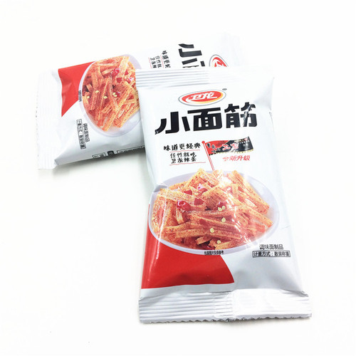 Wèilóng xiǎo miàn jīn independent small packs snack - one box weighs about 10 jin, approximately 200 packs