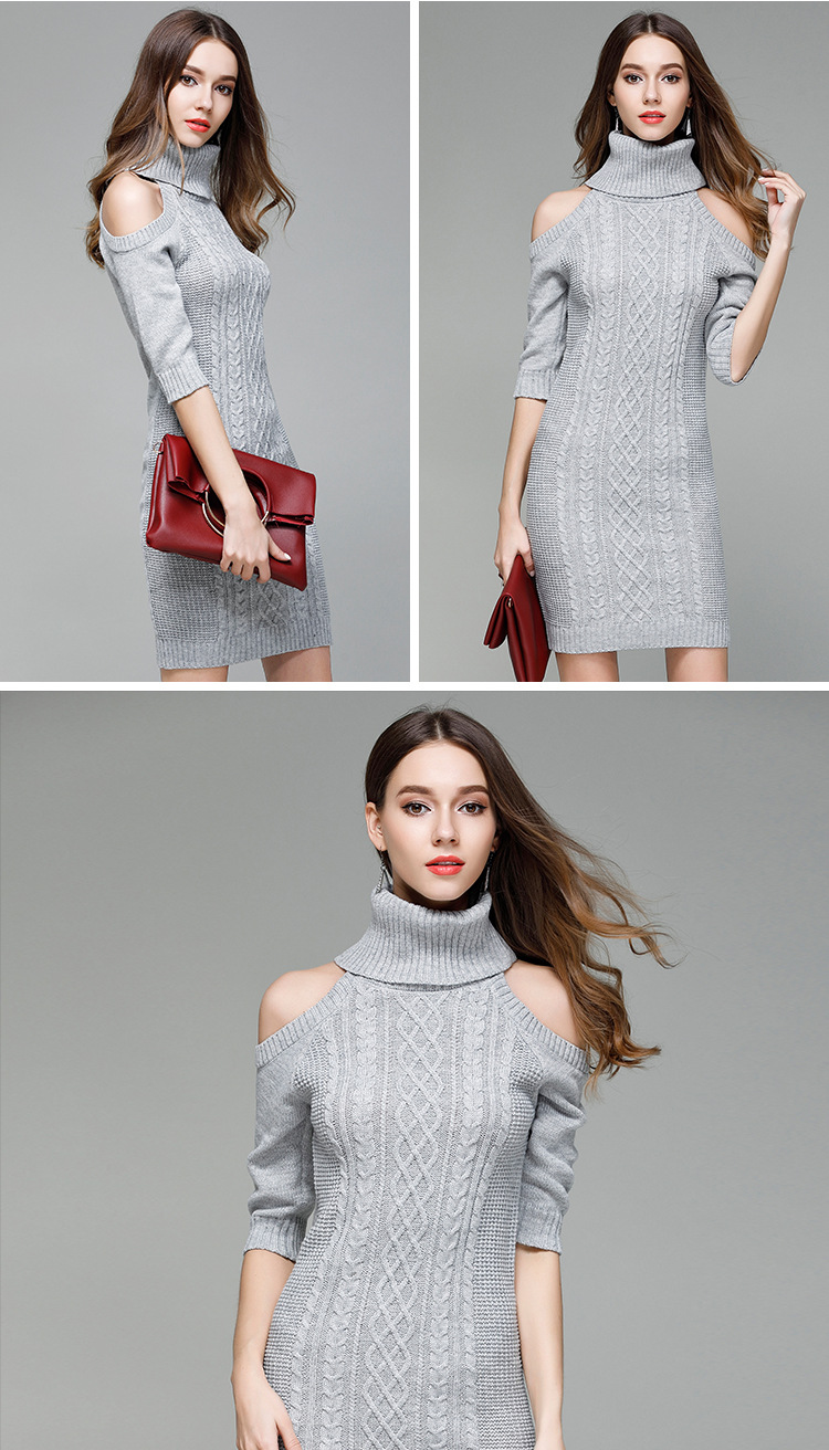 sexy off-the-shoulder knitted dress  NSYH33219