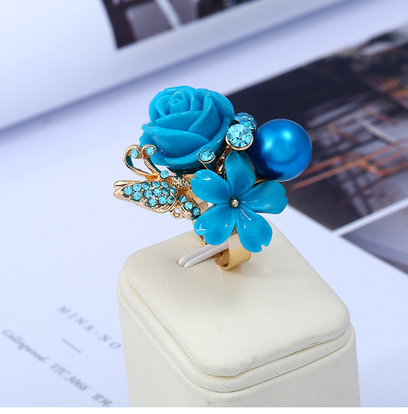 Occident and the United States alloy plating Ring (KC gold - rose red - all yards)NHKQ1156-KC gold - rose red - all yards