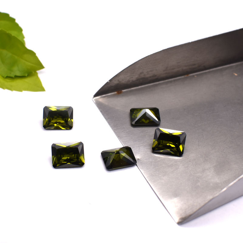 Wuzhou zircon Price Olives green Star anise Rectangular rectangle gemstone Loose