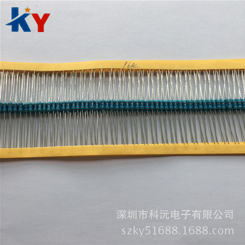 直插金属膜电阻 五色环电阻器 精度1% 16K 1/4W 0.25W 5000只一盒