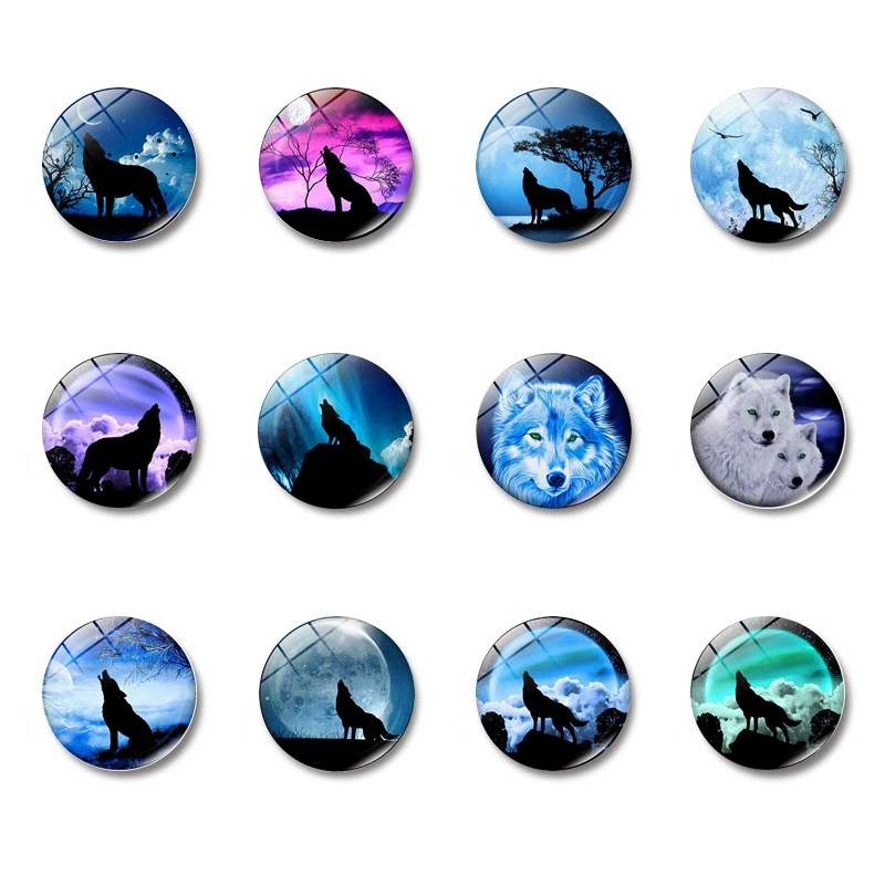 Glass round magnetic fridge magnet, 25mm