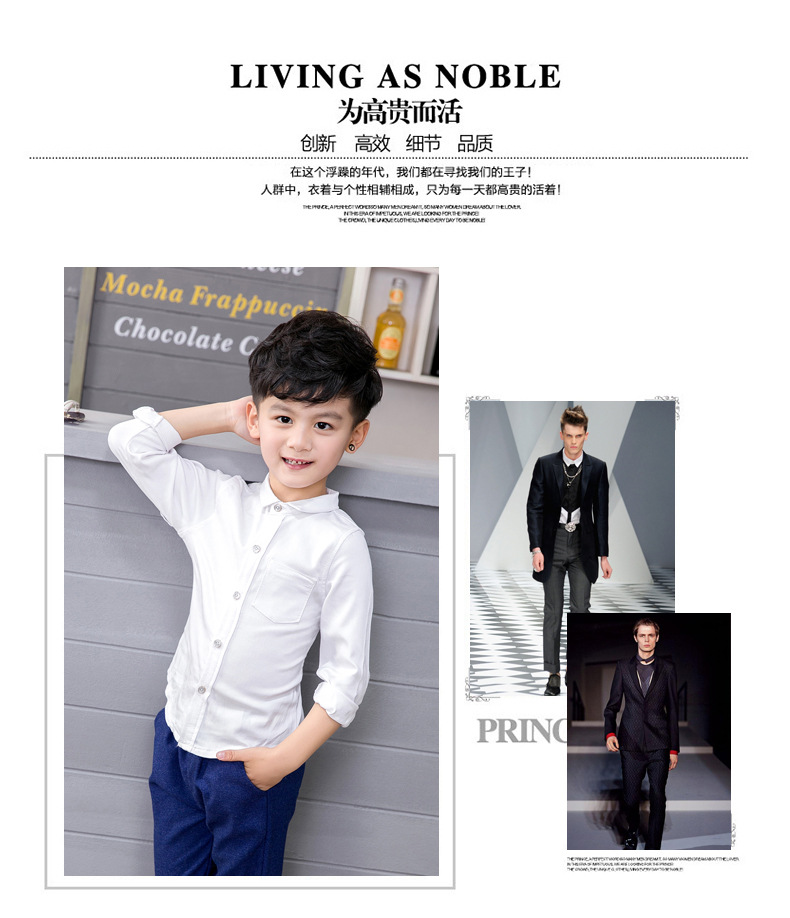 Teenager Kids Boys Korean Blouse Long Sleeve Casual Shirt Gentleman Tops Blouse