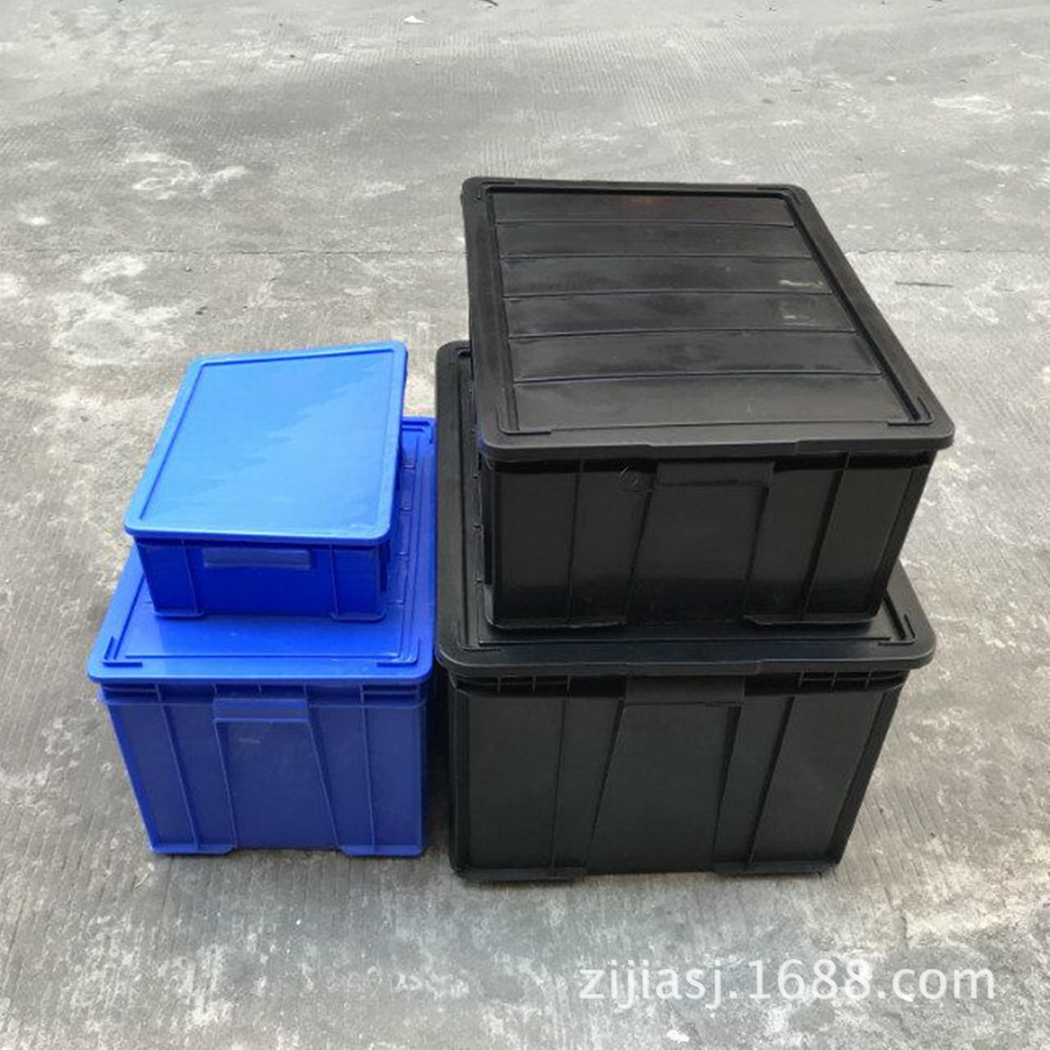 东莞厂家直供塑料PE防静电周转箱带盖子加厚加韧物料盒五金储物箱