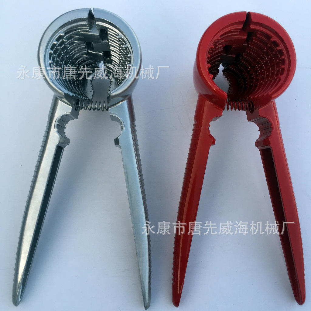 厂家直销大口径双开漏斗型核桃夹食物夹质量稳定铝合金