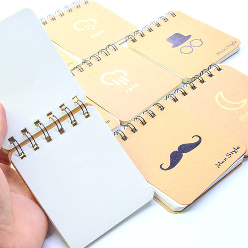 Creative Korean stationery black bronzing beard coil notebook notebook graffiti notes small book wholesale