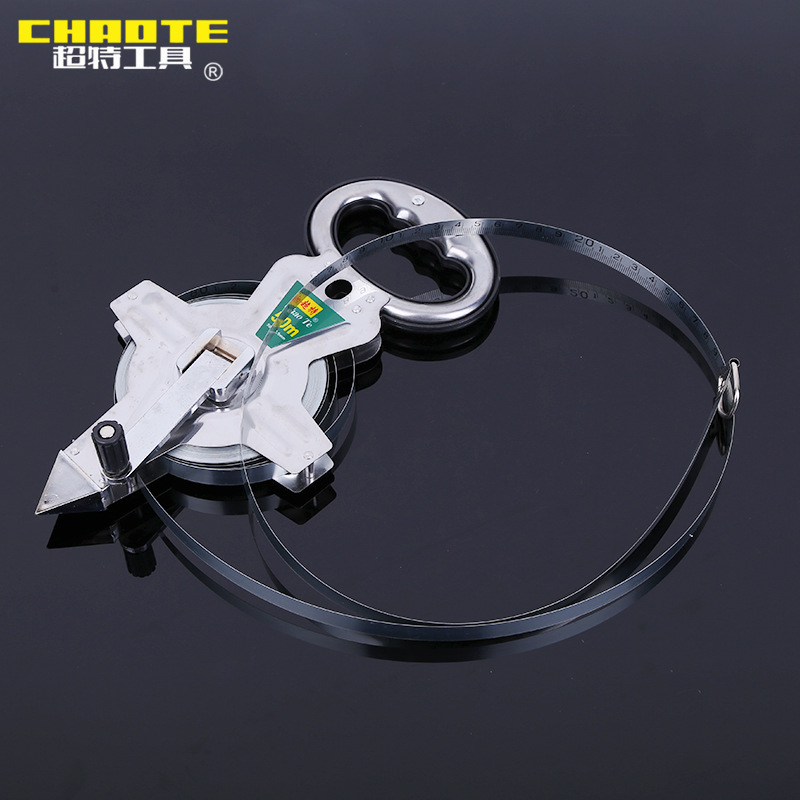 现货供应超特钢架尺 30m50m便携式钢架尺工程测量插地卷尺批发