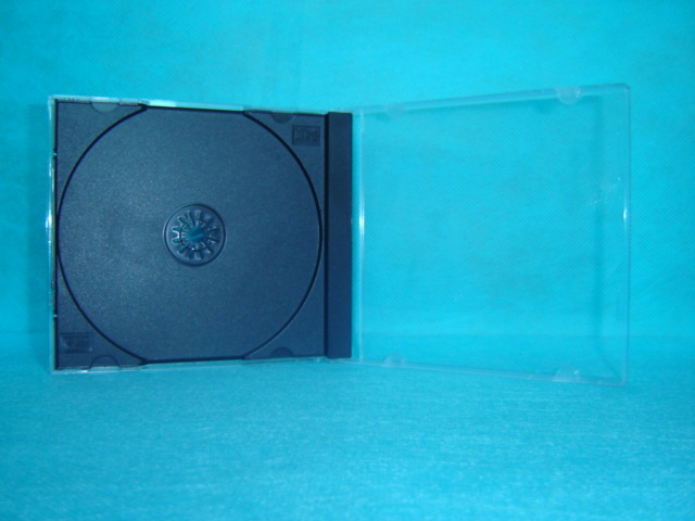 CD光盘盒CD塑胶盒CD盒CD盒子 CD CASE10.4mm 单面透明面黑色底