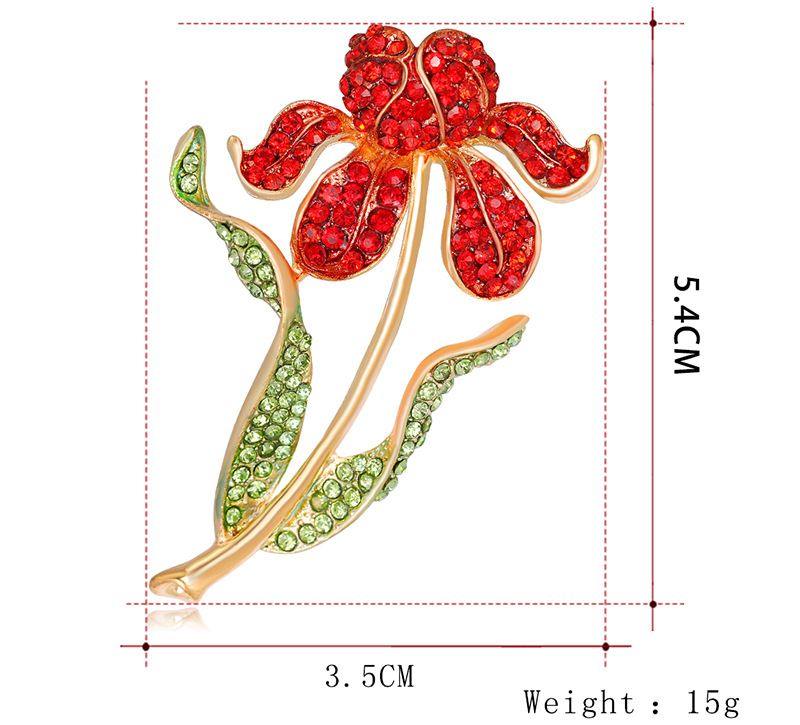 Temperament Alloy Diamond-studded Rhododendron Flower Brooch display picture 1