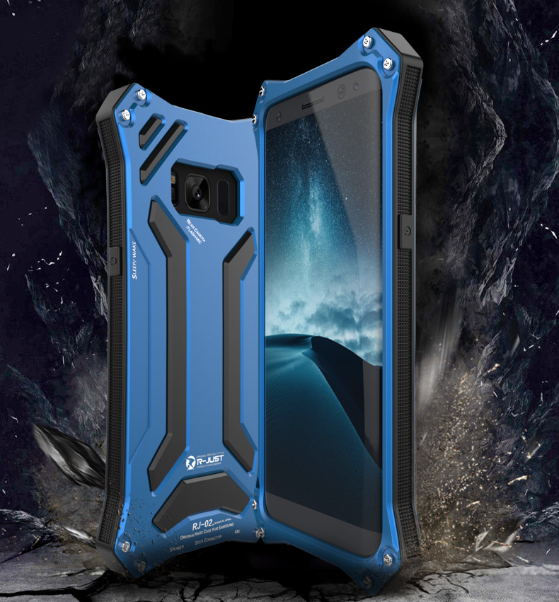 R-Just Gundam Water-resistant Shockproof Dirt-proof Snow-proof Premium Armor Heavy Duty Metal Protective Case Cover for Samsung Galaxy S8 Plus & Galaxy S8