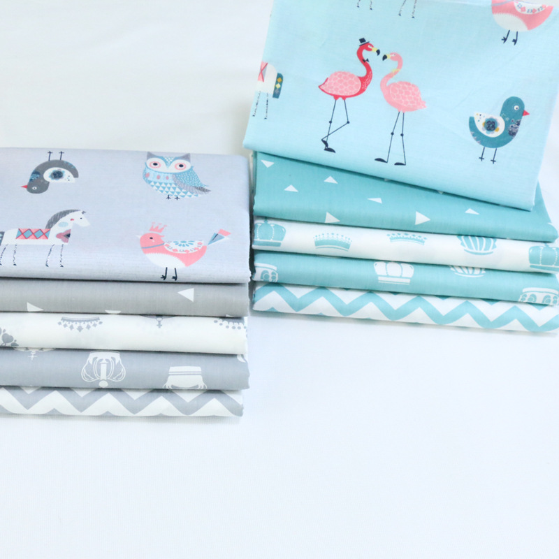 皇冠卡通波纹斜纹印花宝宝布料 幼儿园儿童纯棉床单被套桌布面料