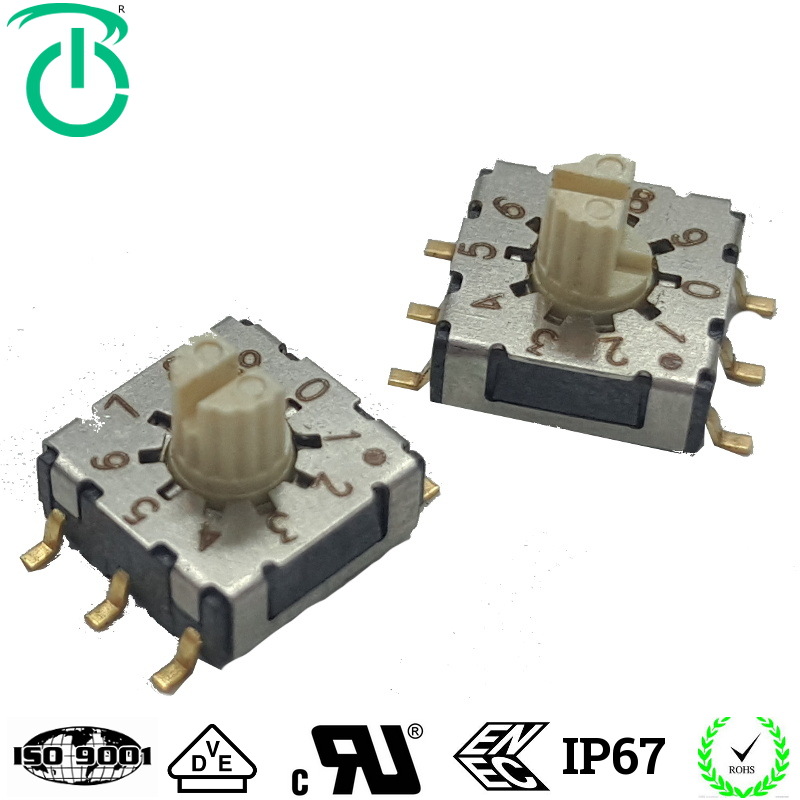 厂家生产台湾进口7*7迷你旋转编码开关，同比美卡诺APEM开关