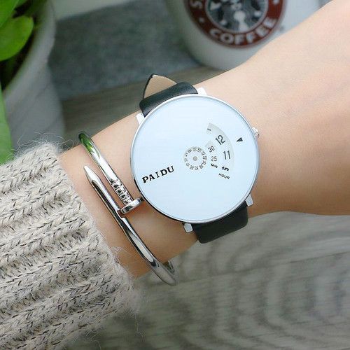 Punk style Korean concept fashion mesh strap youth watch boys and girls canvas strap quartz strap turntable trendy watch
